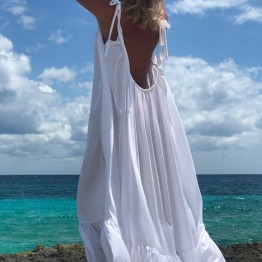 Пляжный сарафан с открытой спиной "Белый"